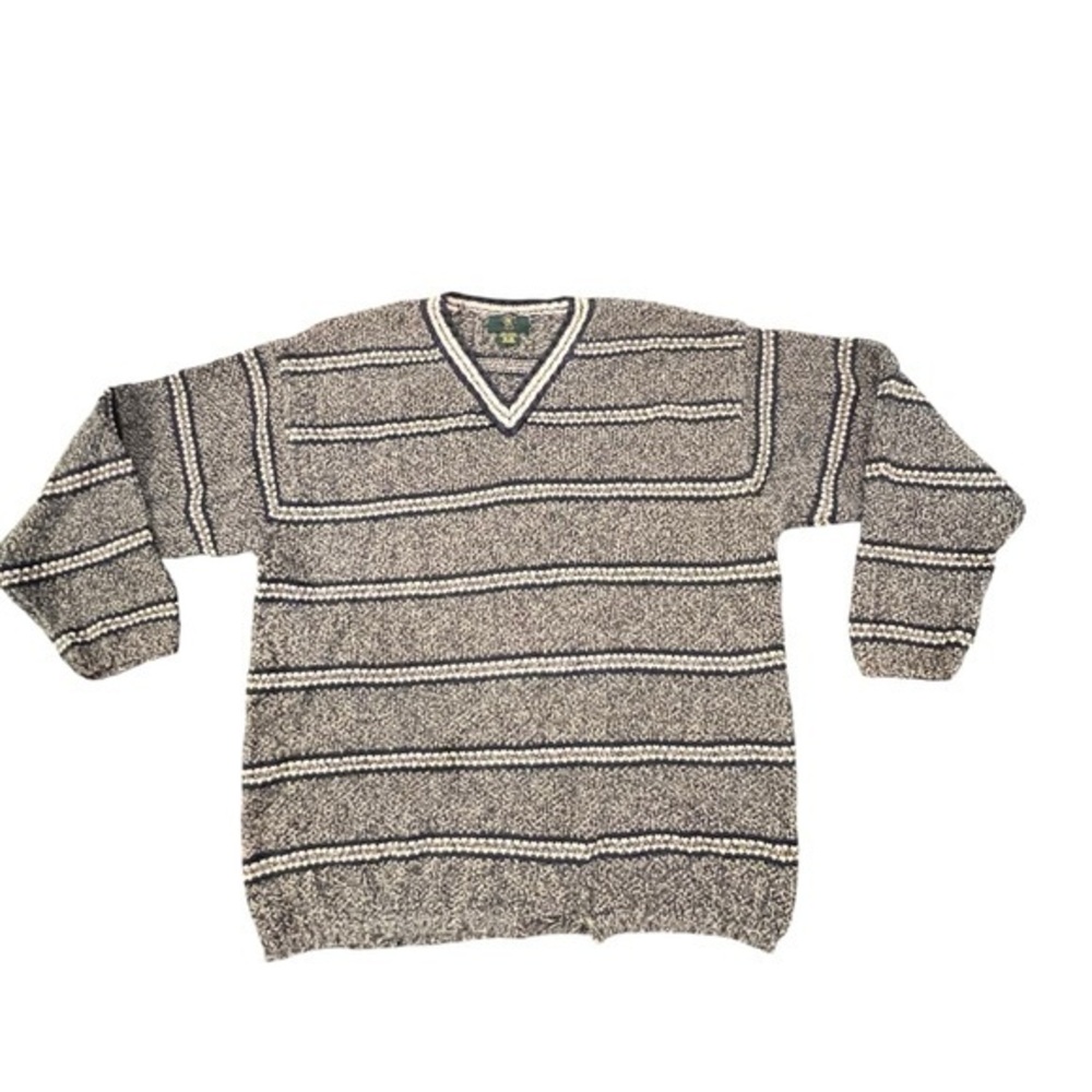 Vintage Club Room Cotton Chunky Knit Sweater Mens Size‎ XL Striped 90’s Preppy